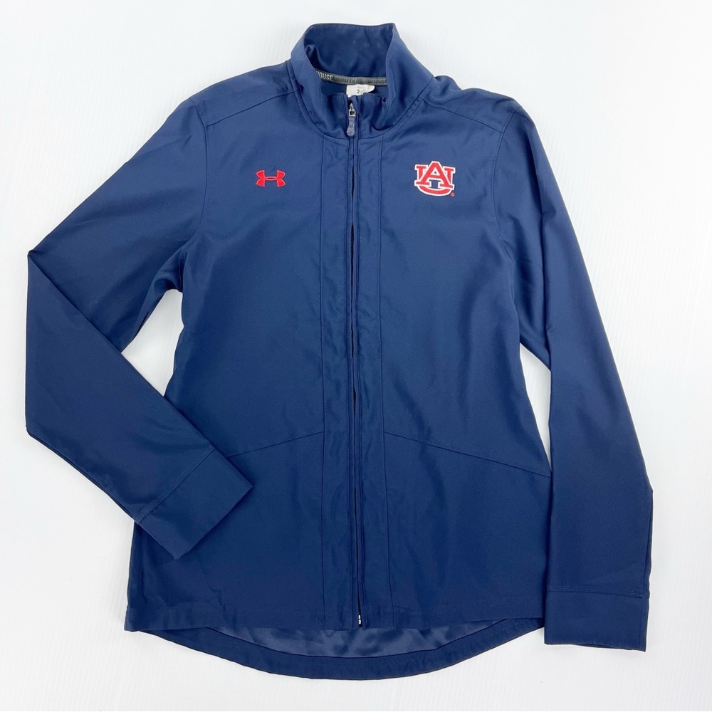 Under Armour Auburn Tigers Full Zip Blue Long Sleeve Jacket Top